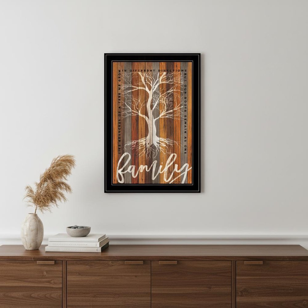 Family Roots 2 Black Framed Print Wall Art