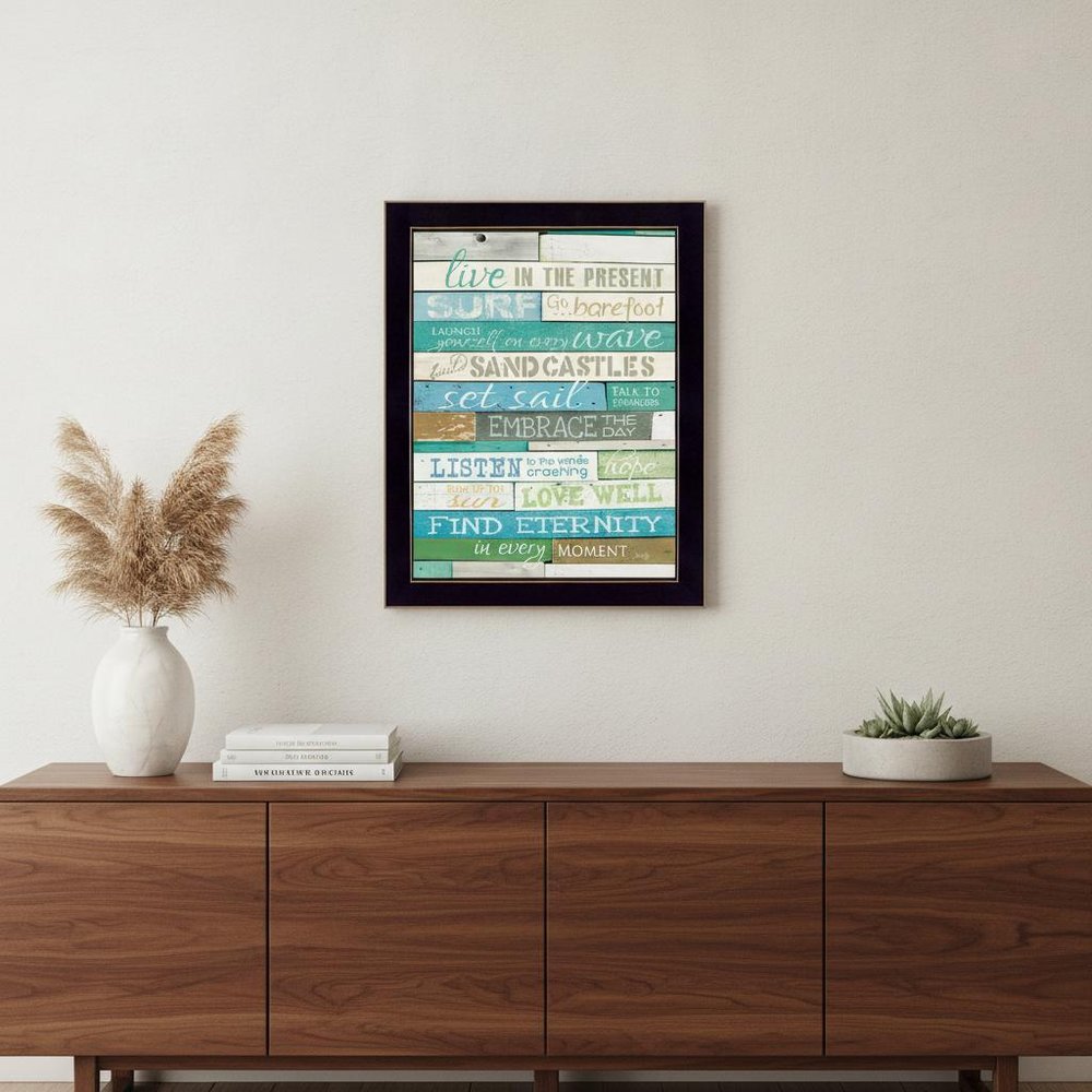 Live in the Present 6 Black Framed Print Wall Art
