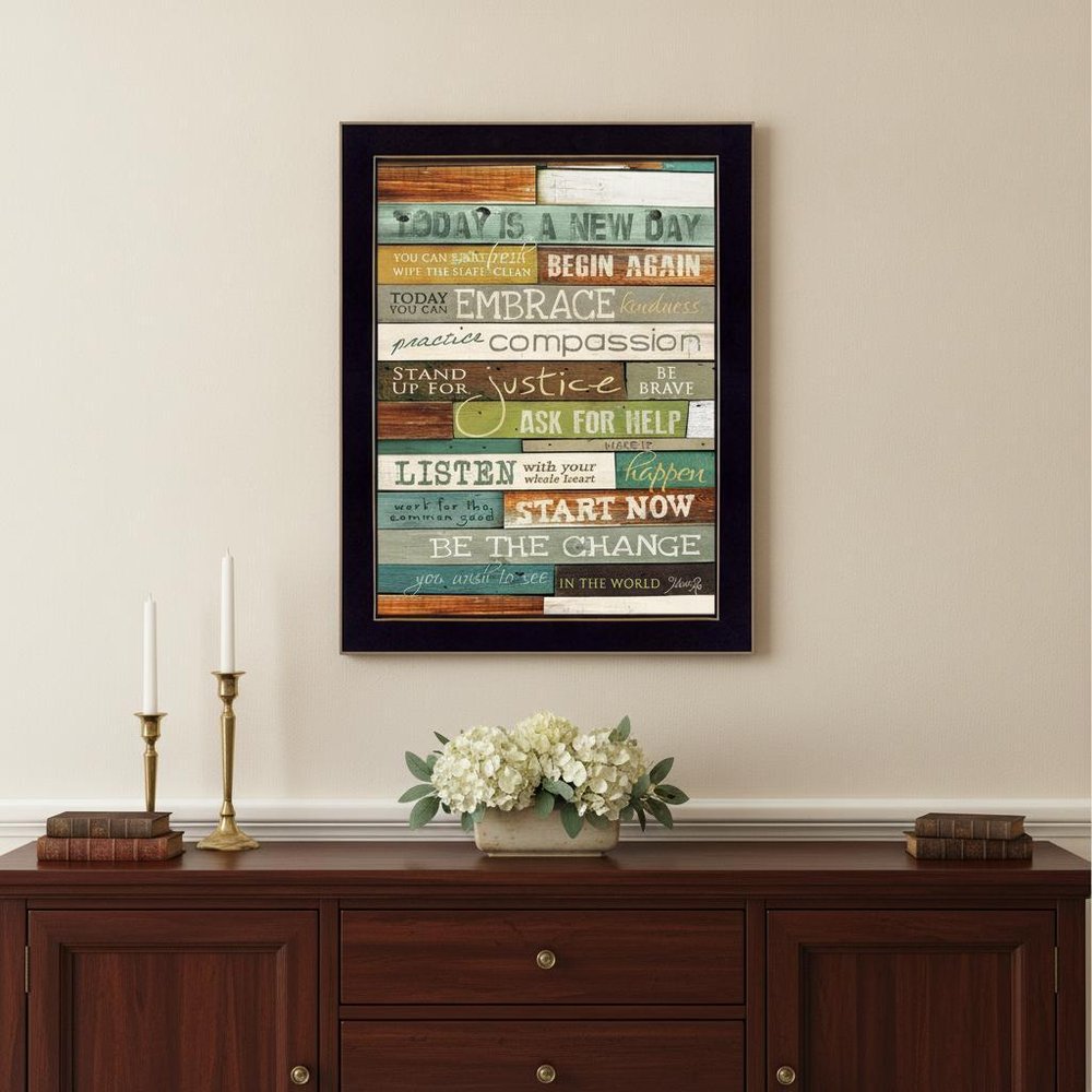 Today is a New Day 2 Black Framed Print Wall Art