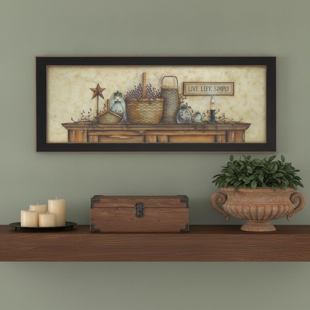 Live Life Simply Black Framed Print Wall Art