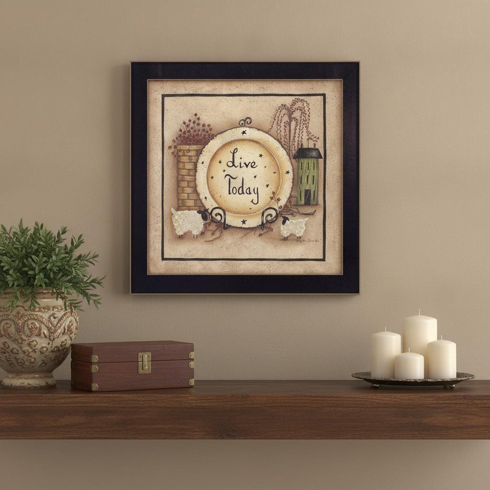 Live Today 1 Black Framed Print Wall Art