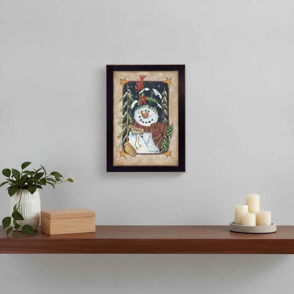 Feeding the Birds Black Framed Print Wall Art