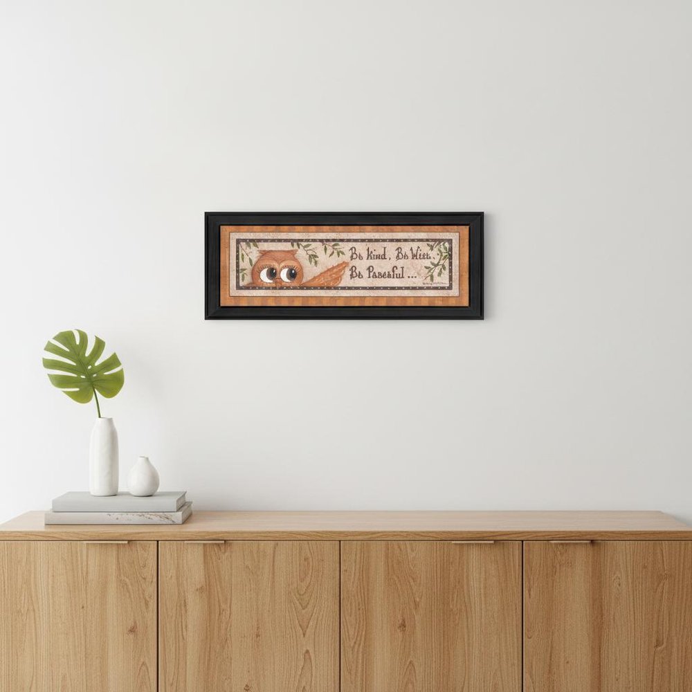 Wise Owl Black Framed Print Wall Art