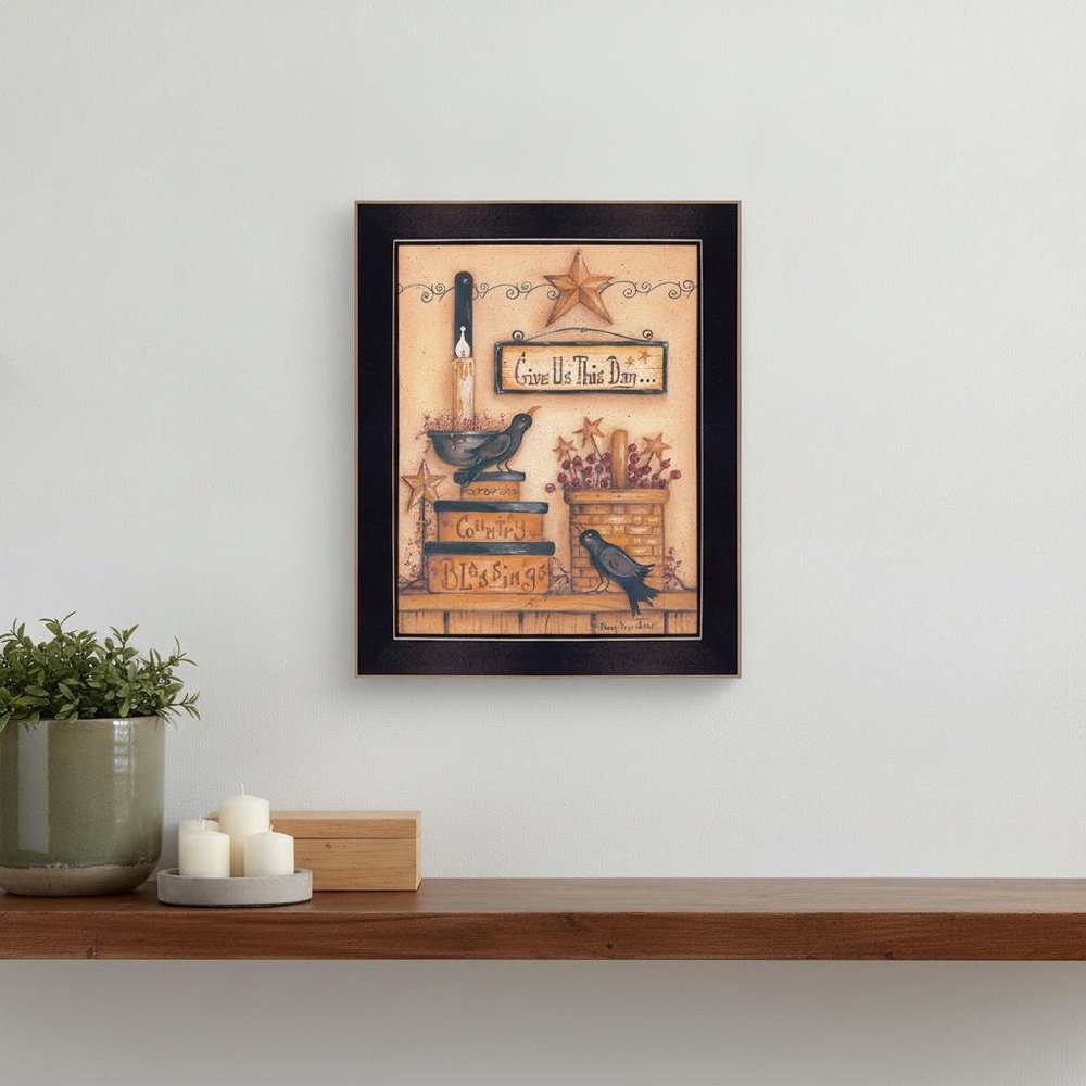 Give Us This Day Black Framed Print Wall Art