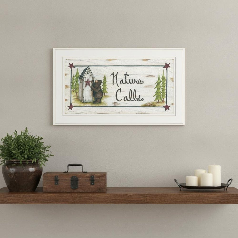 Nature Calls 1 White Framed Print Wall Art