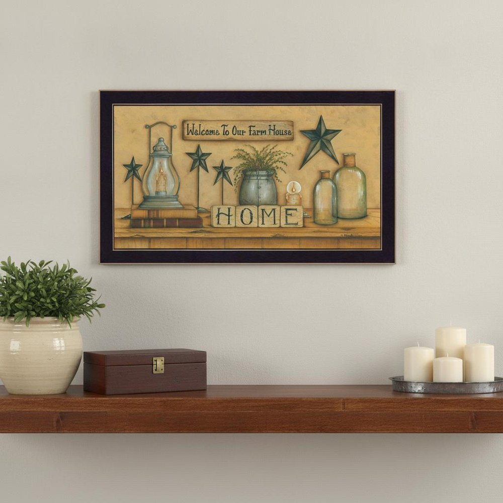 Welcome to Our Farm House Black Framed Print Wall Art