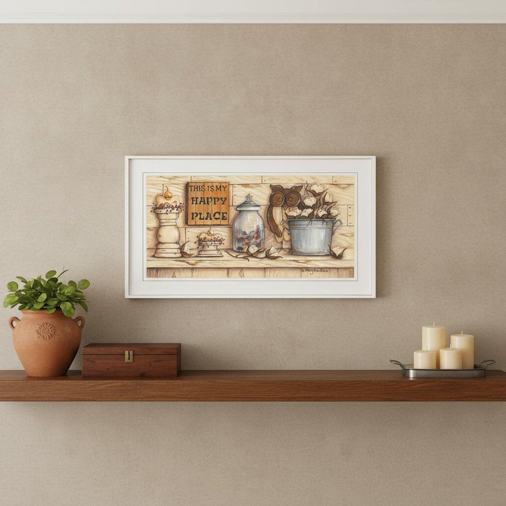 My Happy Place 1 White Framed Print Wall Art