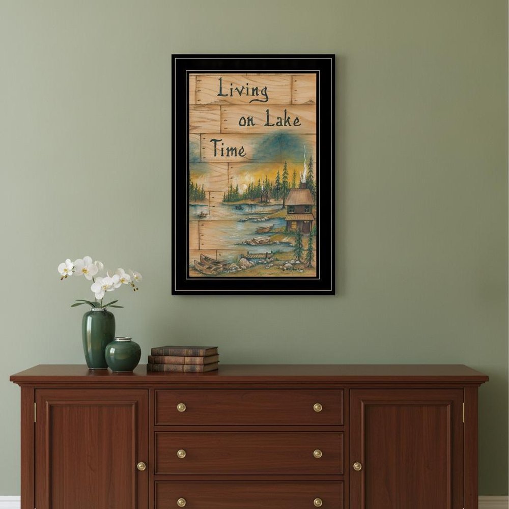 Living On The Lake 2 Black Framed Print Wall Art