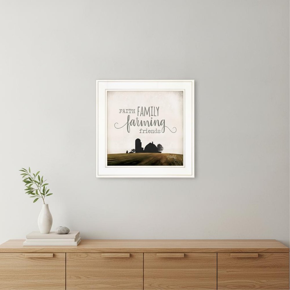 Faith Family Farming Friends 1 White Framed Print Wall Art