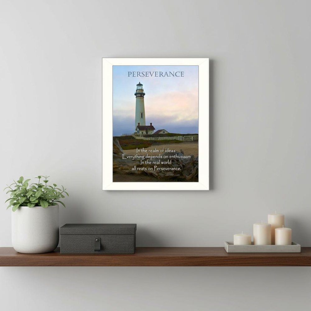 Perseverance 3 White Framed Print Wall Art