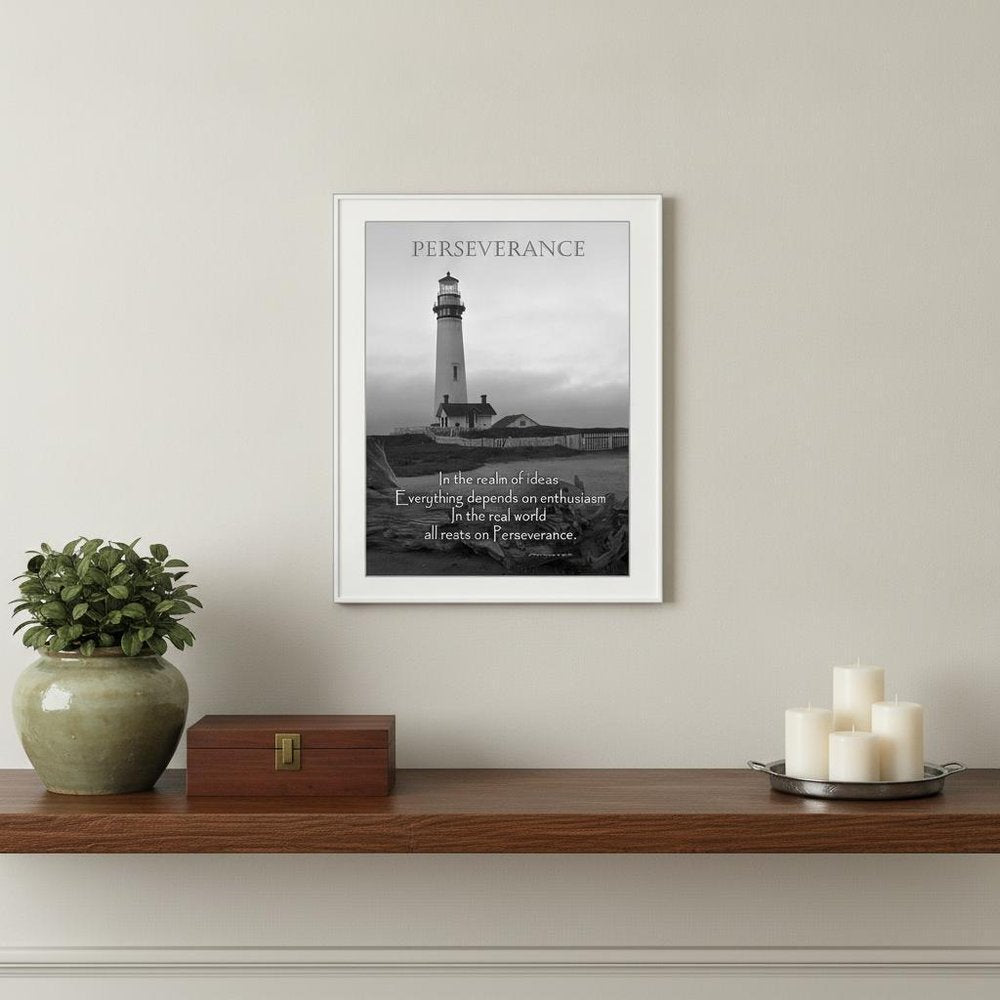 Perseverance 1 White Framed Print Wall Art
