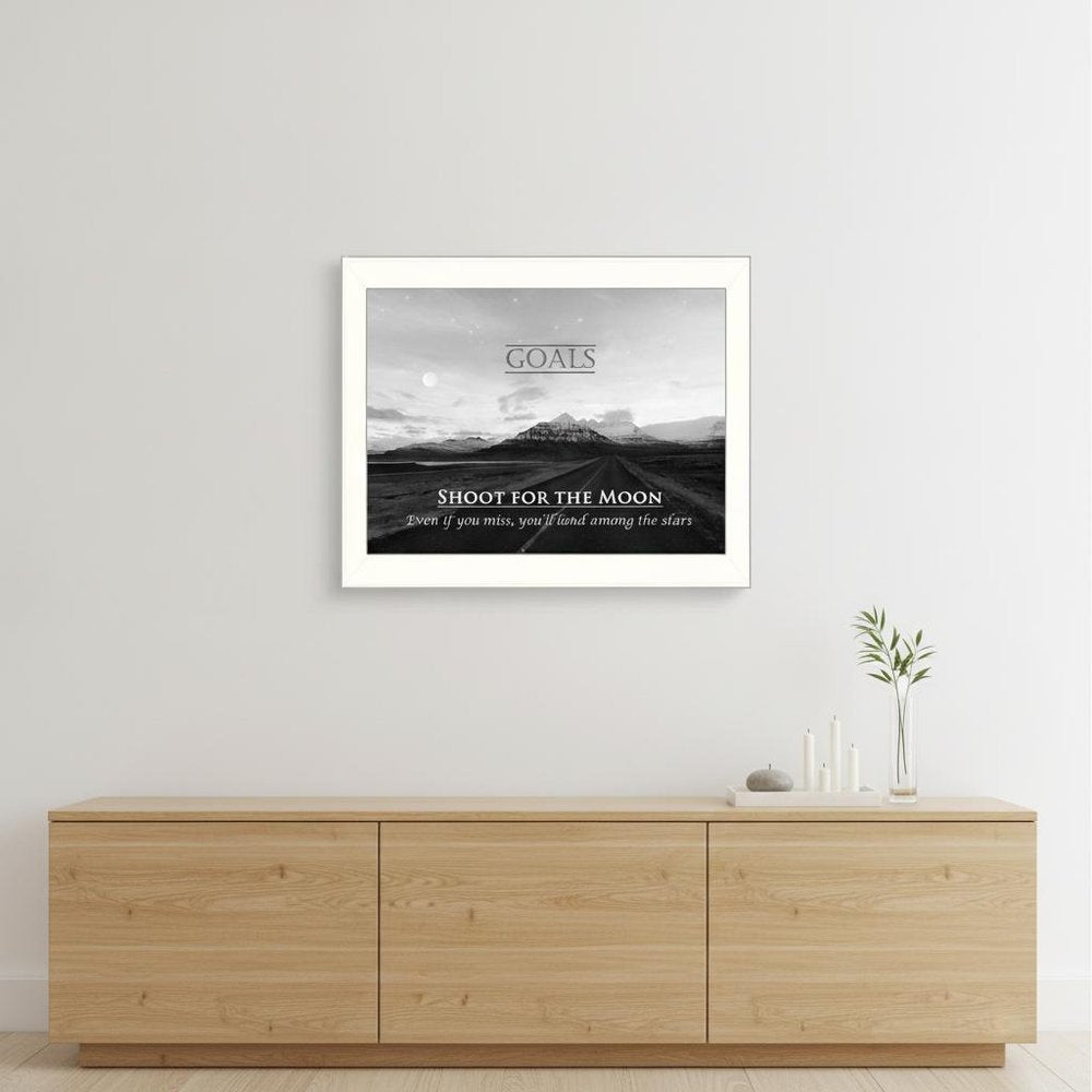 Goals 6 White Framed Print Wall Art
