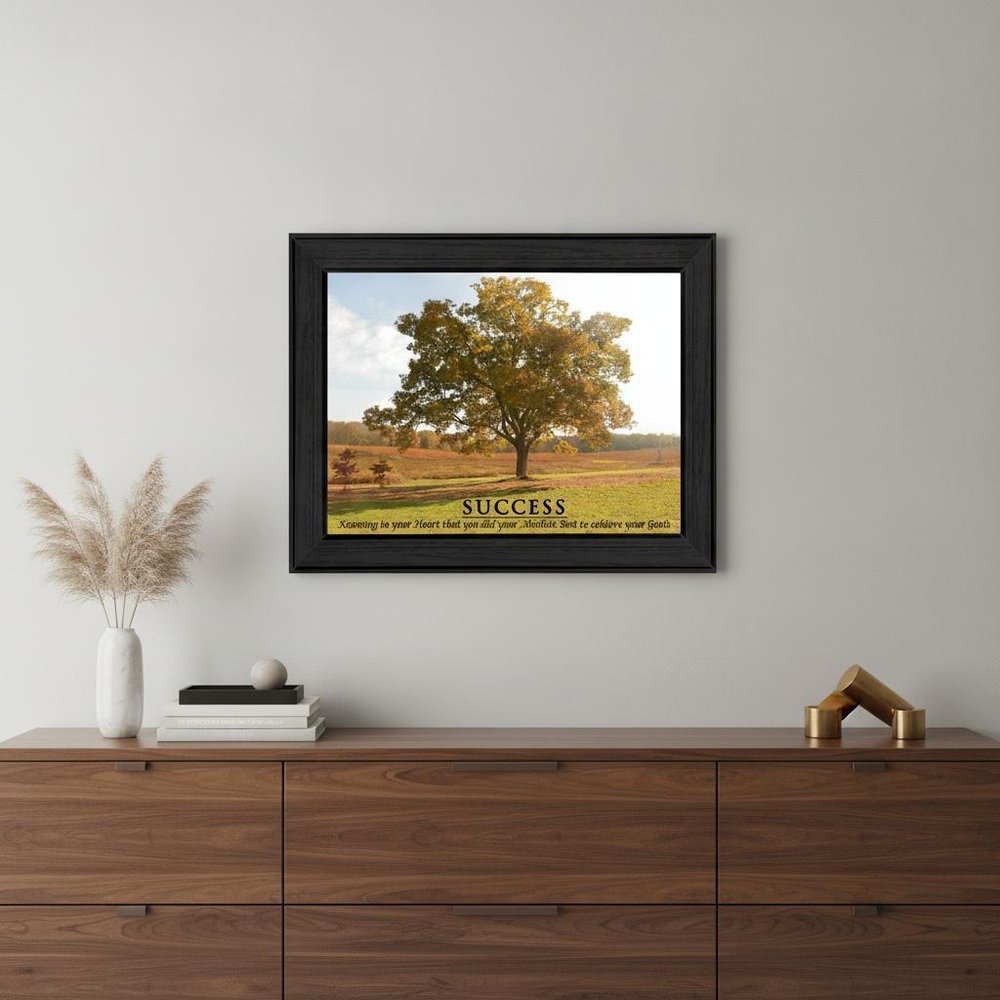 Success 3 Black Framed Print Wall Art