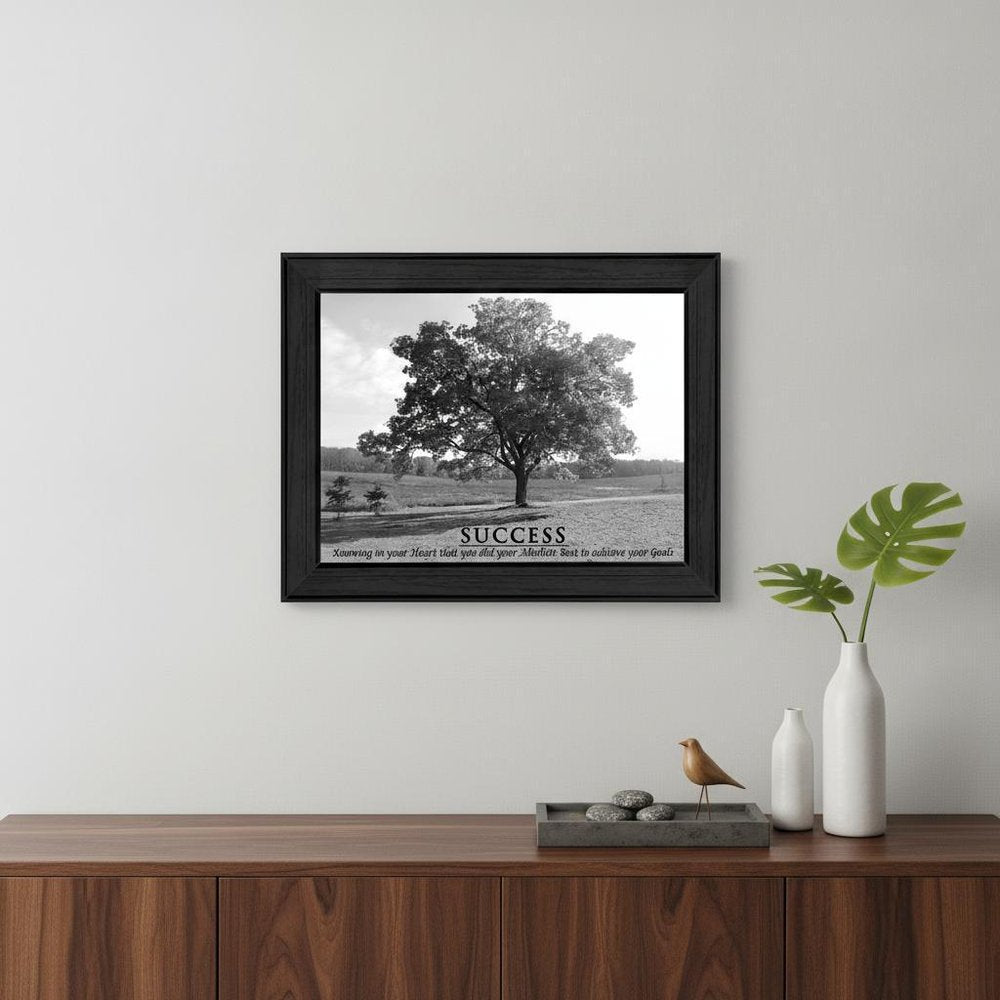 Success 5 Black Framed Print Wall Art