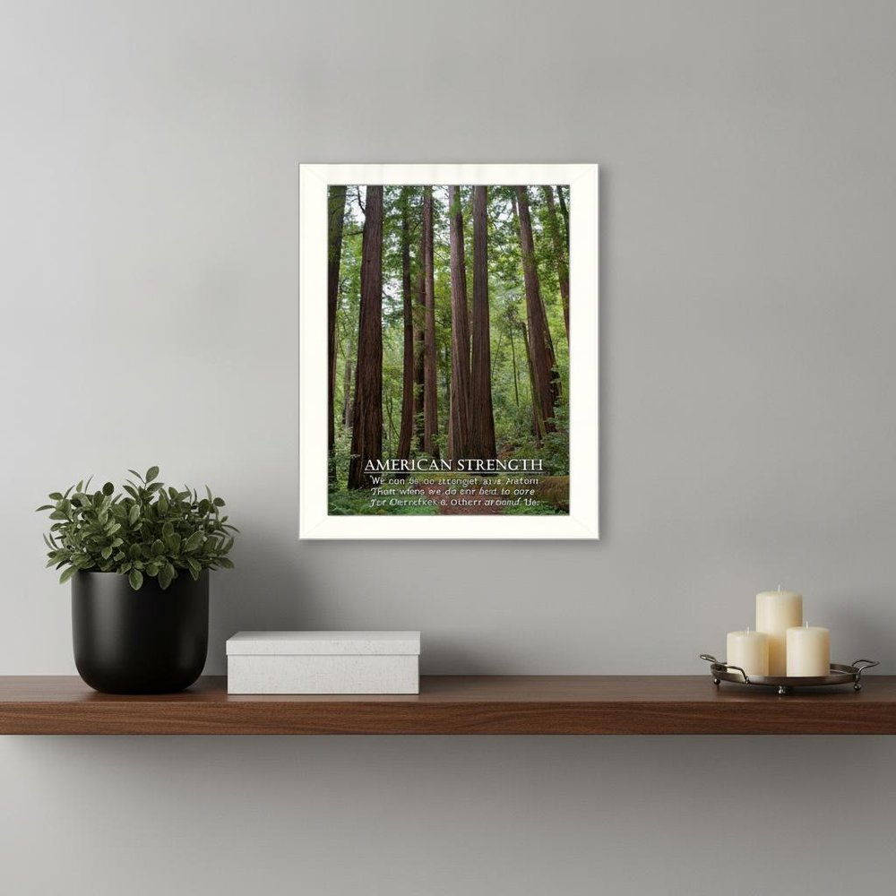 American Strength 4 White Framed Print Wall Art