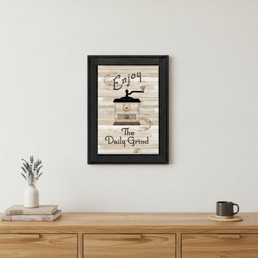 The Daily Grind 2 Black Framed Print Kitchen Wall Art