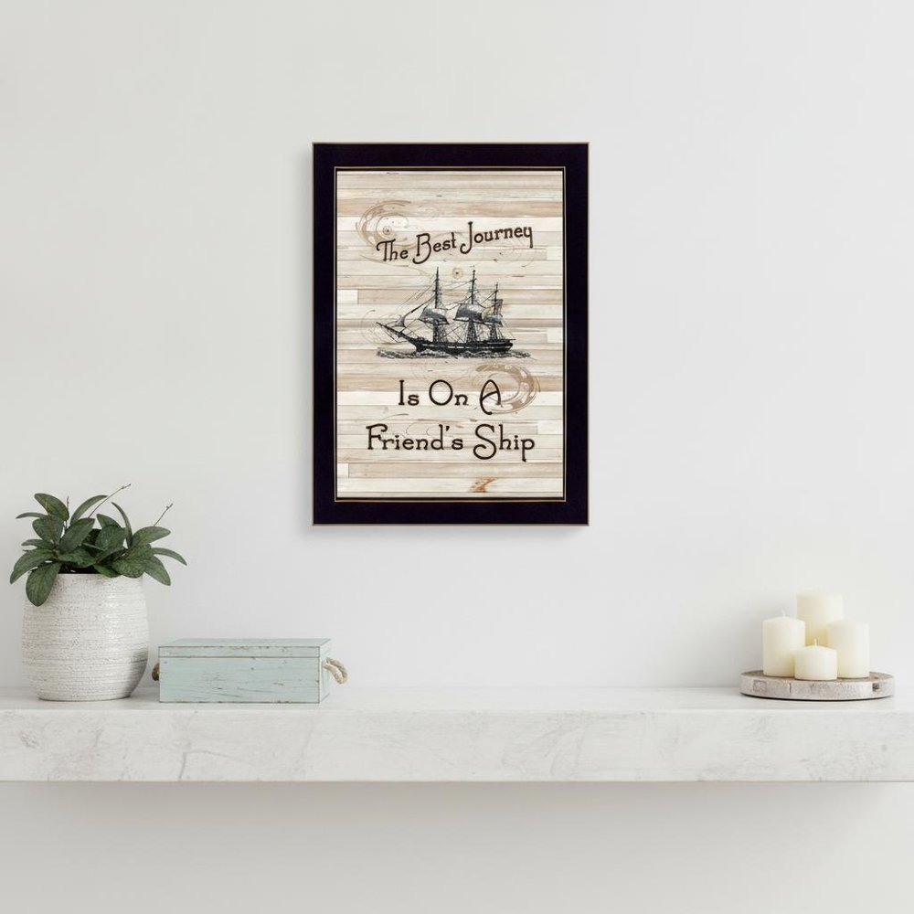 Friendship Journey 2 Black Framed Print Wall Art