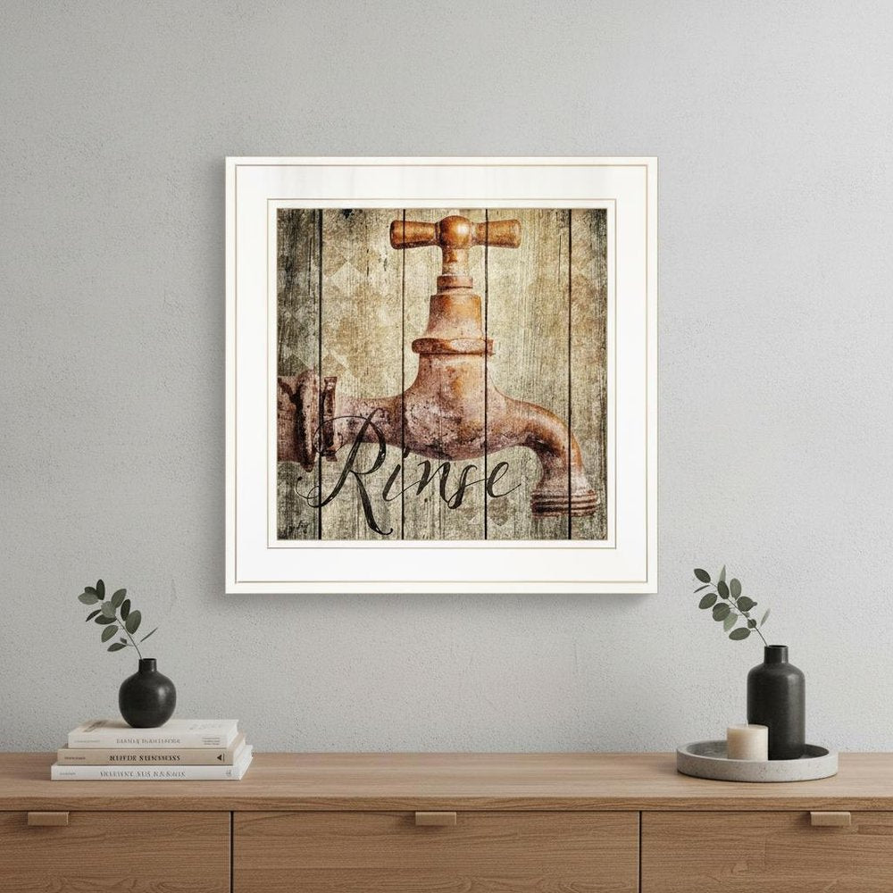 Rinse 1 White Framed Print Wall Art