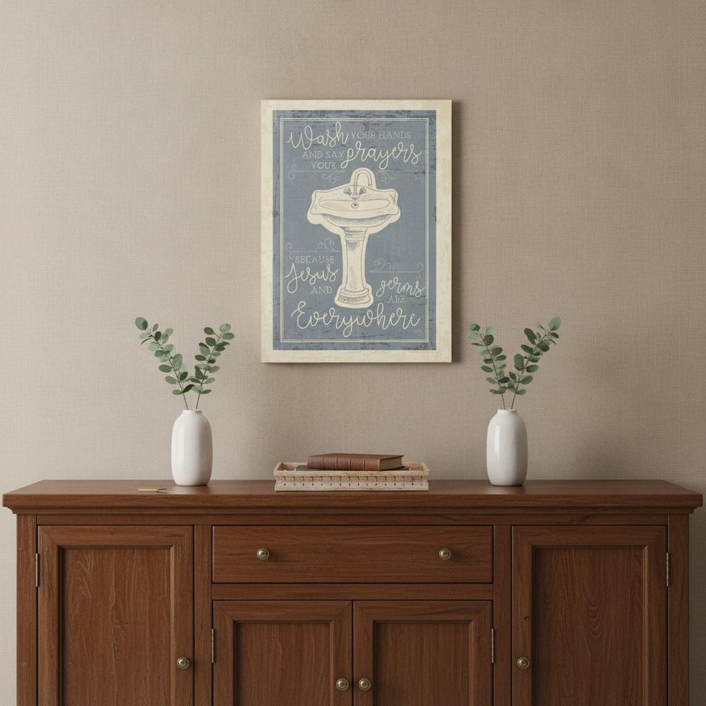 Wash Your Hands 5 White Framed Print Bathroom Wall Art