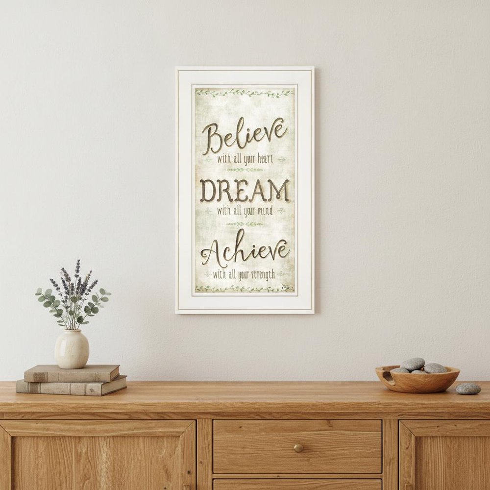 Believe 2 White Framed Print Wall Art
