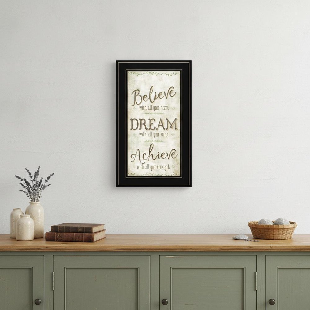 Believe 3 Black Framed Print Wall Art