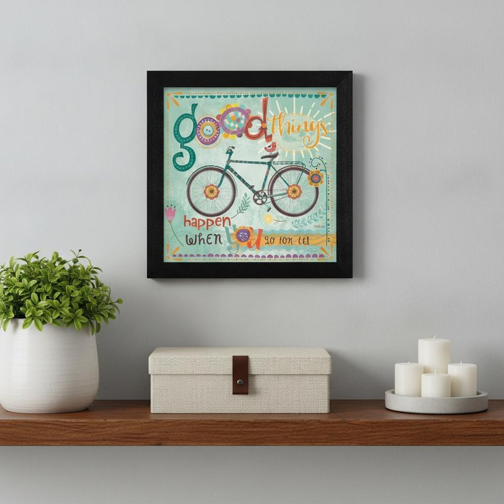 Good Things Happen Black Framed Print Wall Art