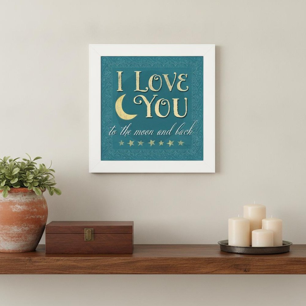 I Love You 2 White Framed Print Wall Art