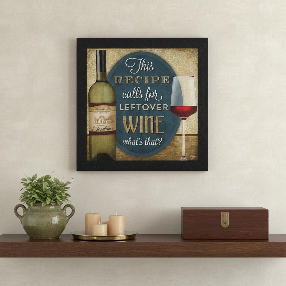 Leftover Wine Black Framed Print Wall Art