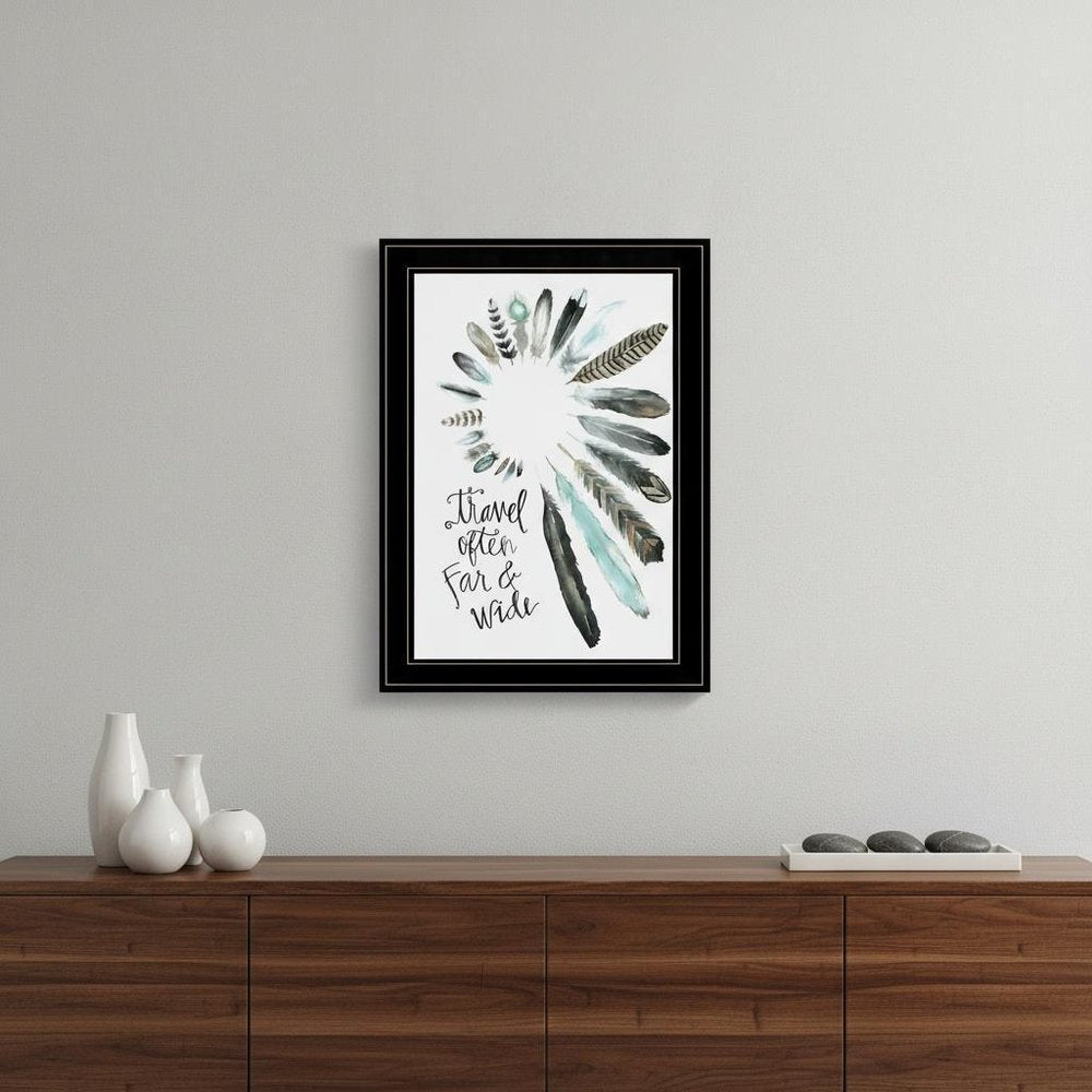 Travel Often Far and Wide 2 Black Framed Print Wall Art