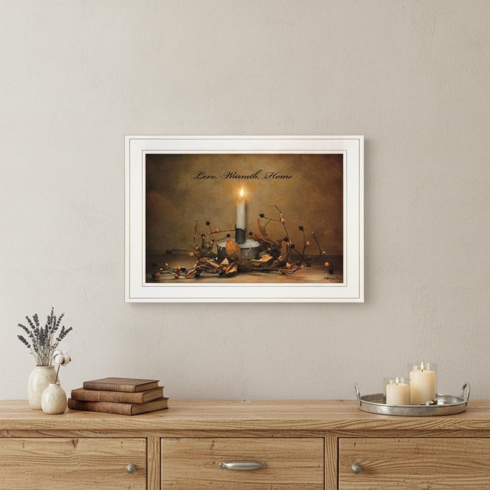 Love Warmth Home 1 White Framed Print Wall Art