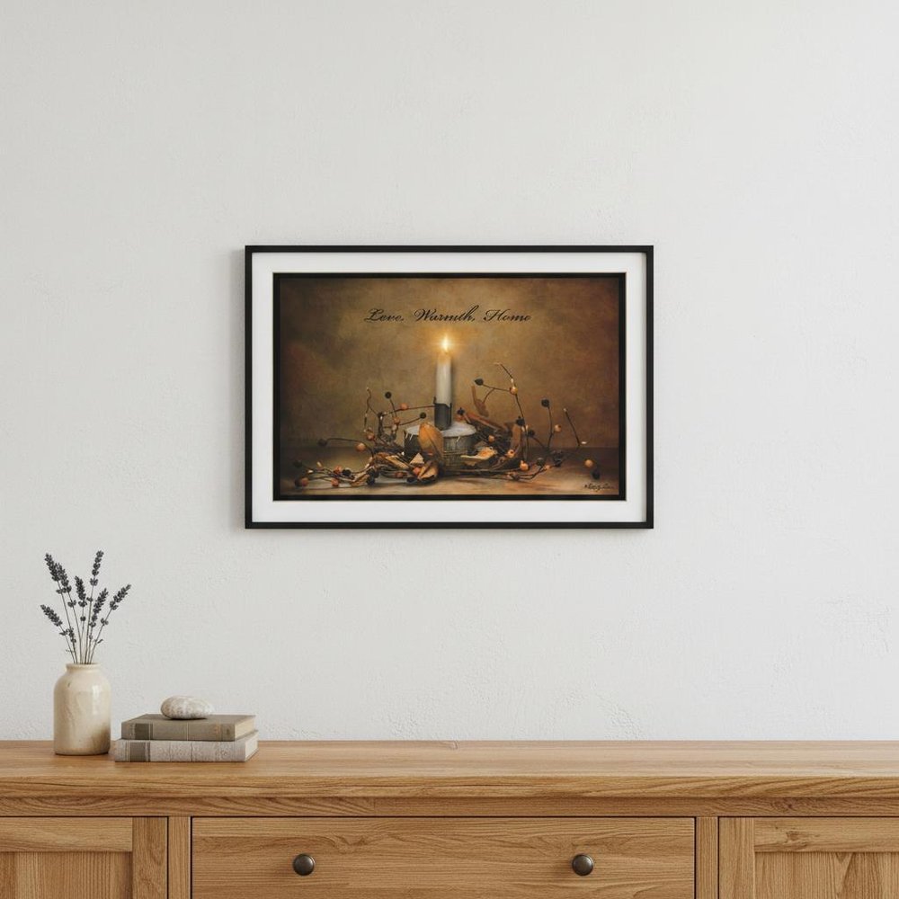 Love Warmth Home 2 Black Framed Print Wall Art