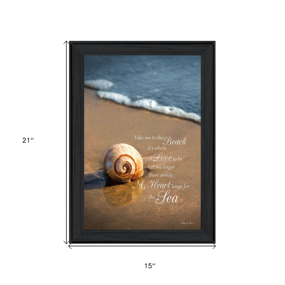 Take Me to the Beach Black Framed Print Wall Art