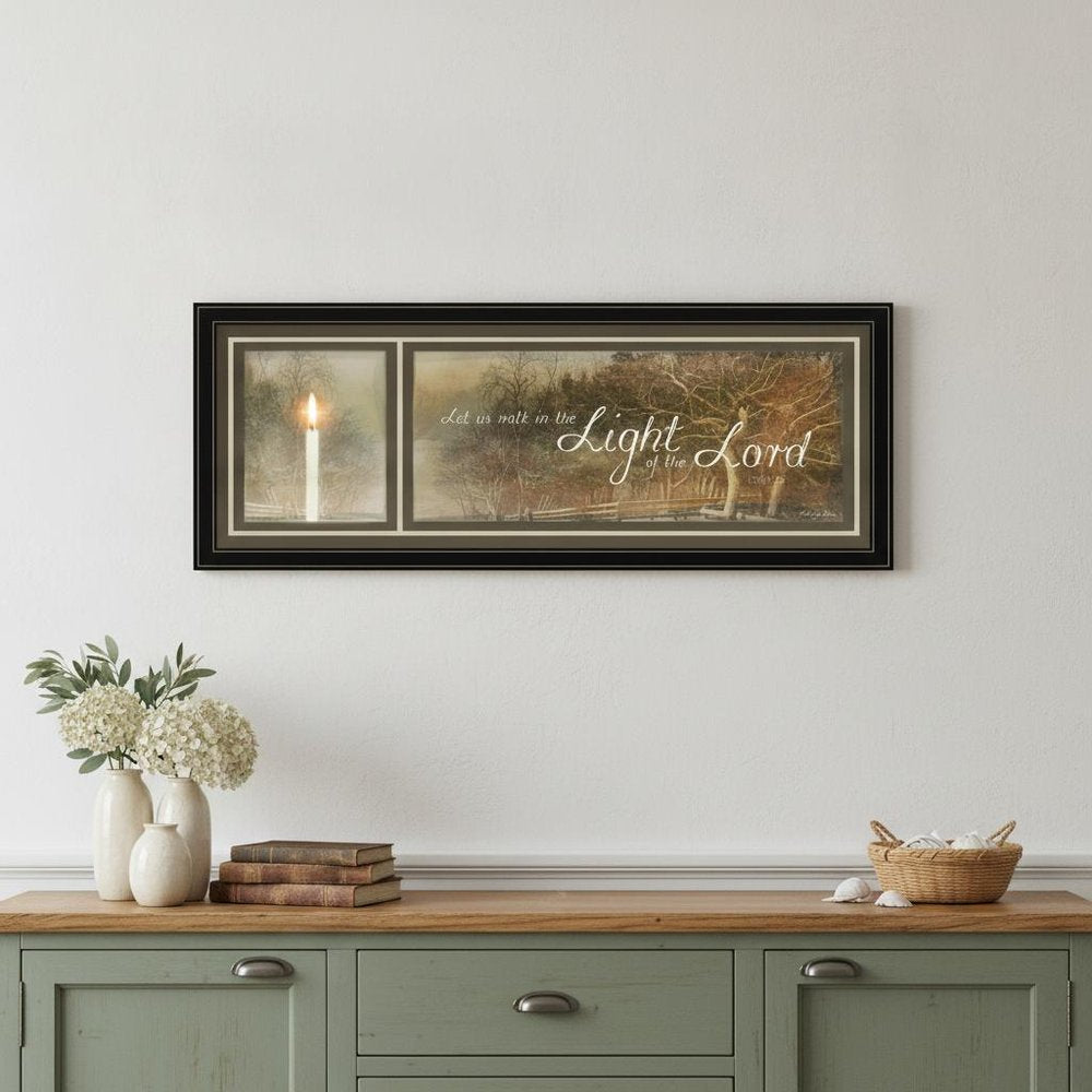 Walk in the Light 1 Black Framed Print Wall Art