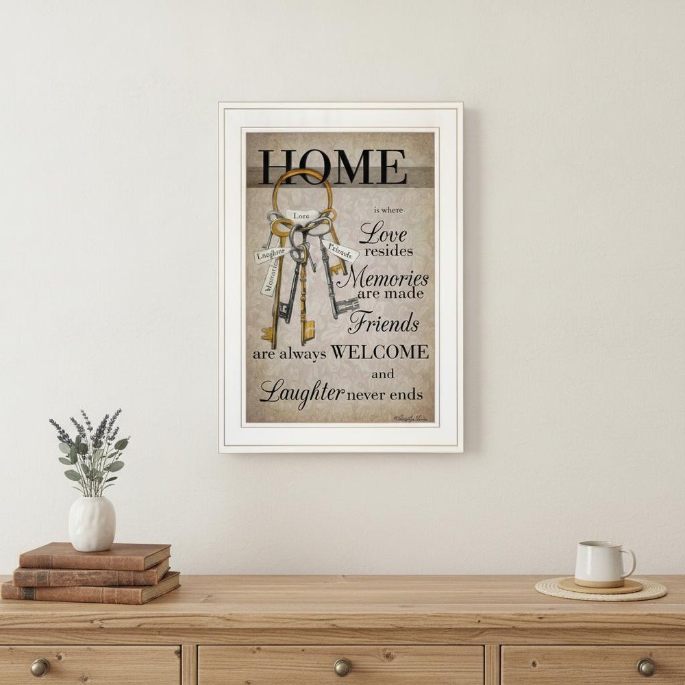House Keys 1 White Framed Print Wall Art