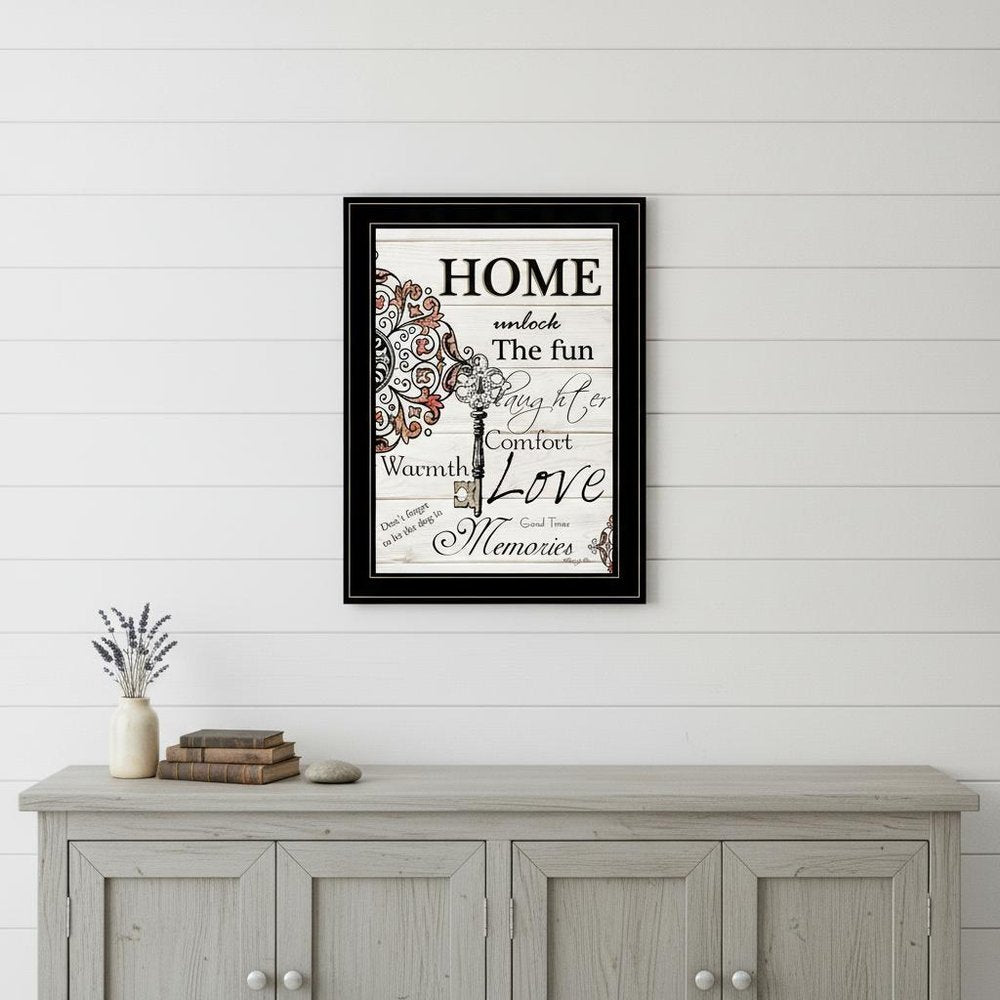 Home or Laughter 2 Black Framed Print Wall Art
