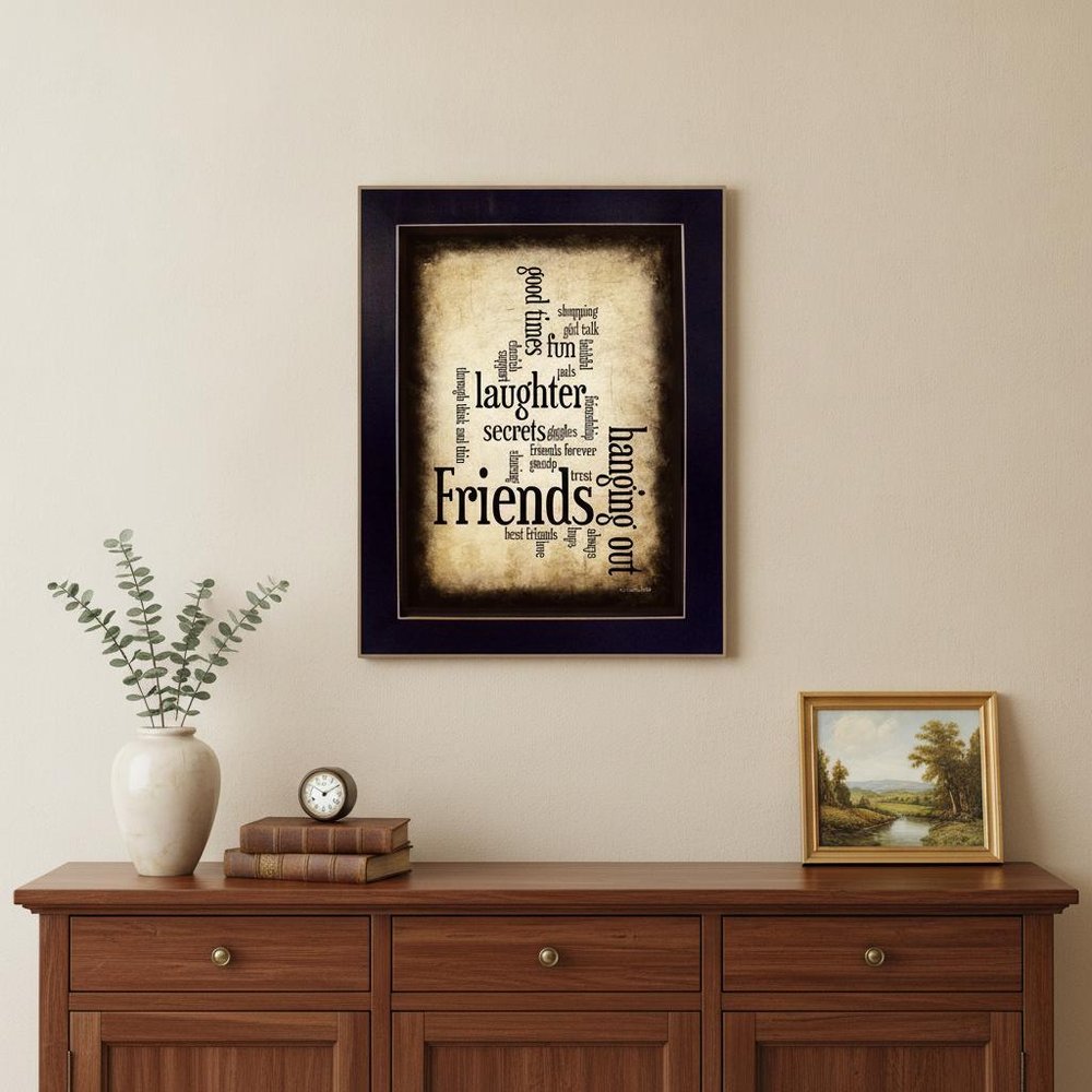 Friends 4 Black Framed Print Wall Art