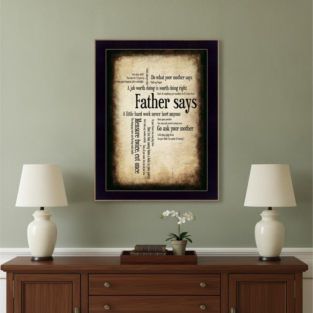 Father Says 2 Black Framed Print Wall Art