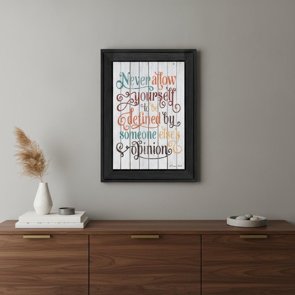Never Allow Yourself Black Framed Print Wall Art