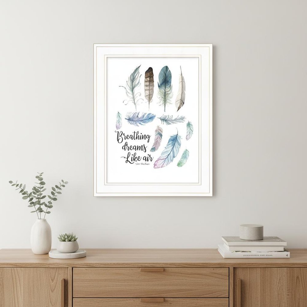 Breathing Dreams Like Air 1 White Framed Print Wall Art