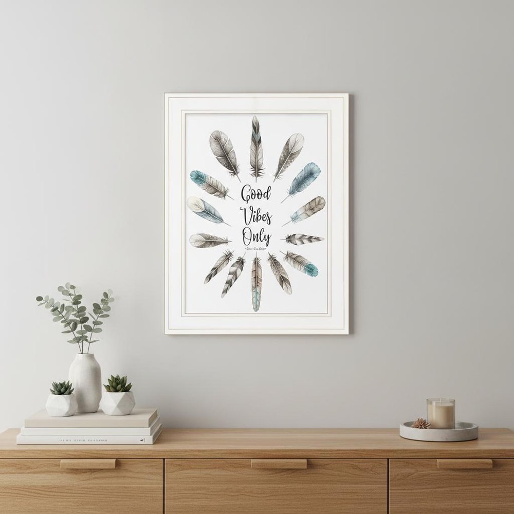 Good Vibes Only 1 White Framed Print Wall Art