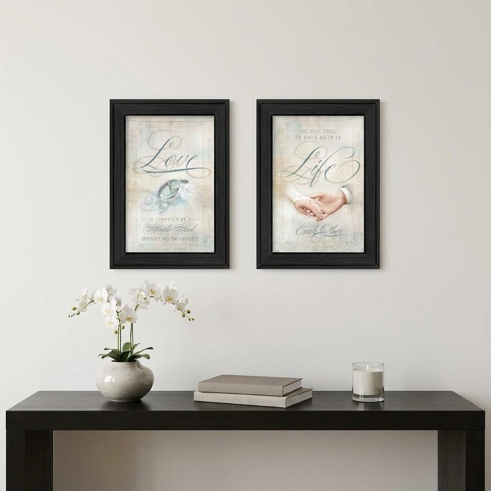 Set Of Two Love 1 Black Framed Print Wall Art