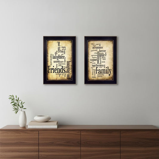 Set Of Two Friends and Family Black Framed Print Wall Art