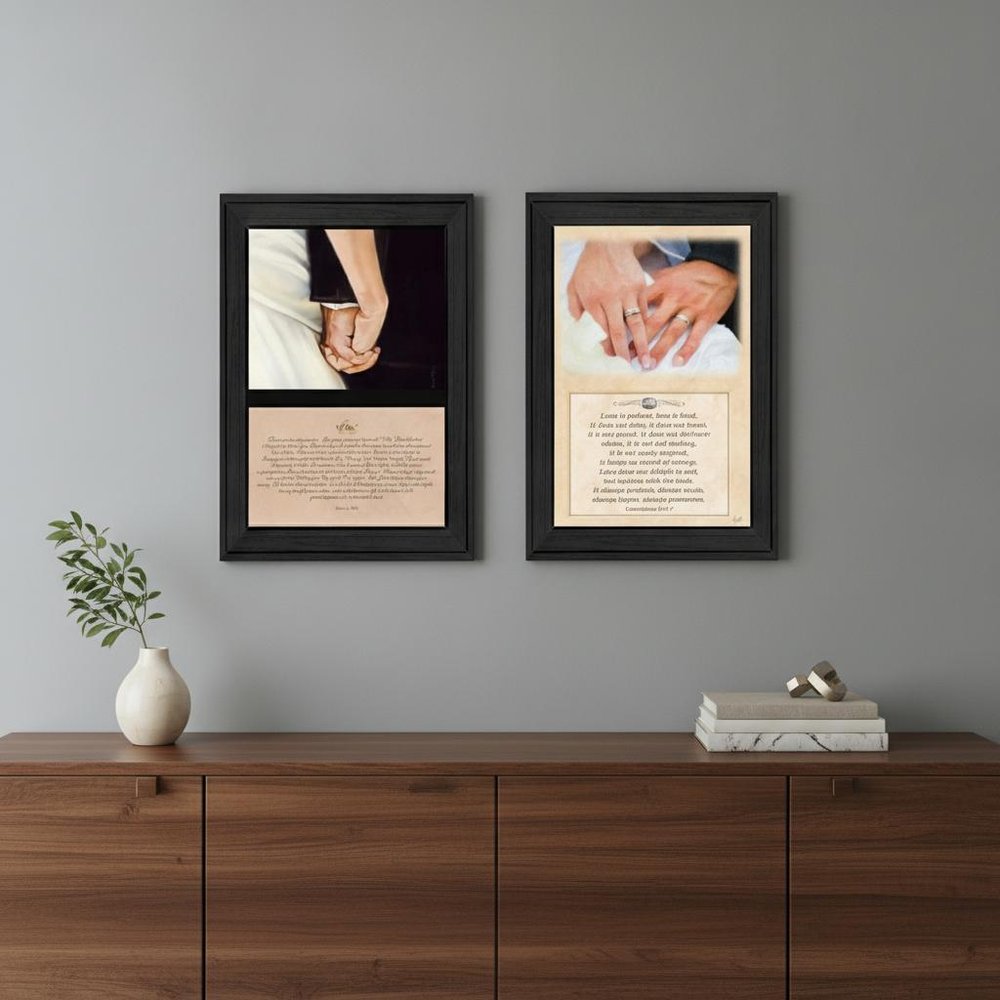 Set Of Two Marriage Black Framed Print Wall Art