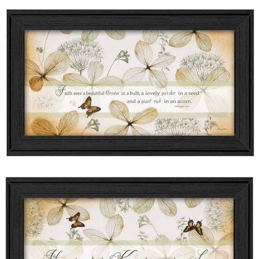 Set Of Two Plant Kindness Black Framed Print Wall Art