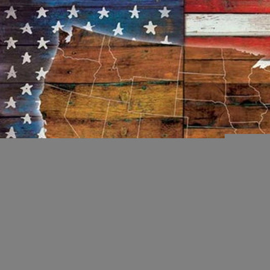 Set Of Two American Flags White Framed Print Wall Art