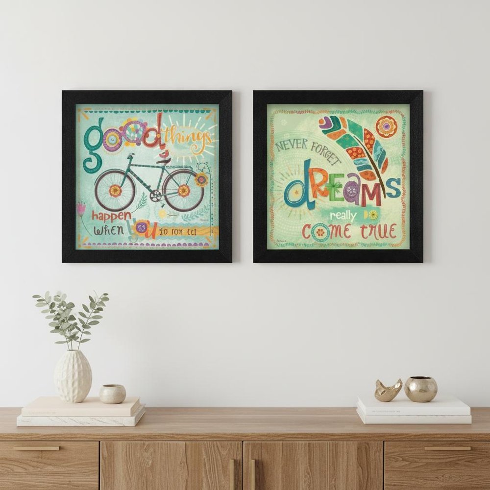 Set Of Two Good Things Black Framed Print Wall Art