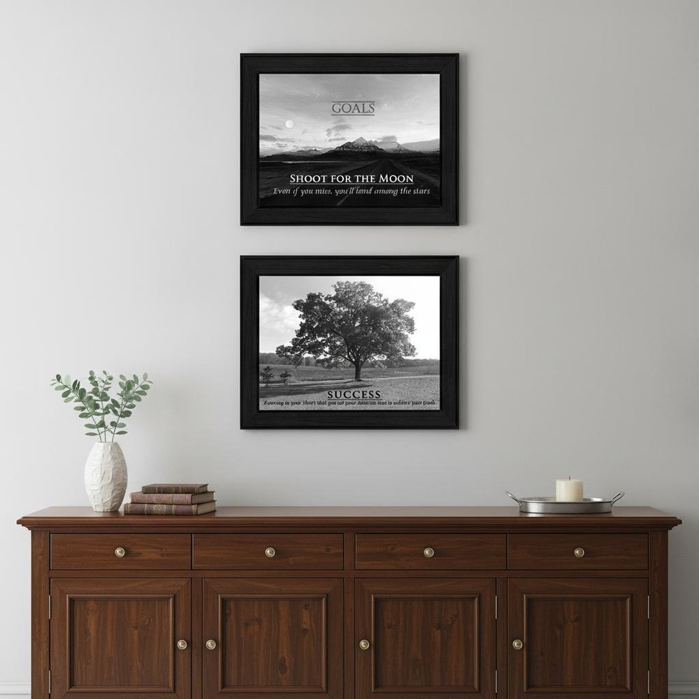 Set Of Two Success 2 Black Framed Print Wall Art