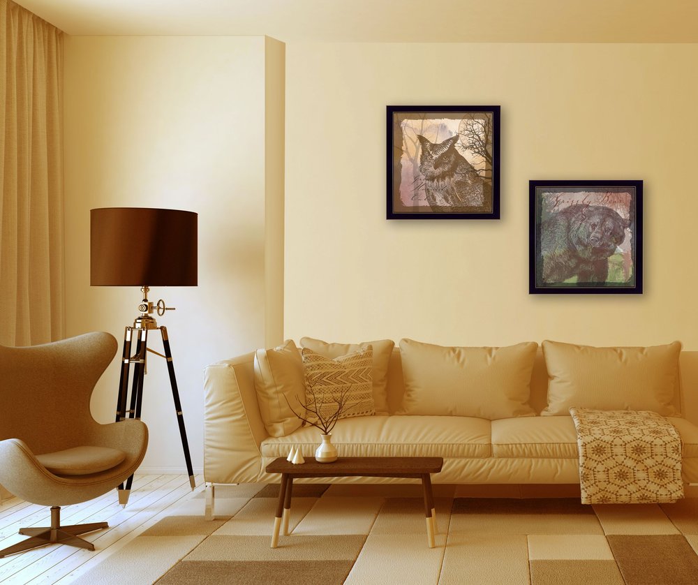 Set Of 2 Rectangle Paper Owl Not Flowers Not Entertainment & Fashion U.S. States And Territories No Season No Holiday By