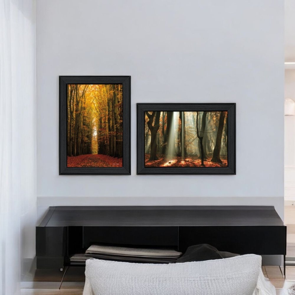 Set Of Two Highway to Heaven Black Framed Wall Art