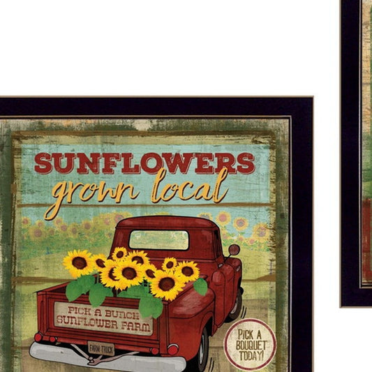 Set Of Two Break of Day Black Framed Wall Art